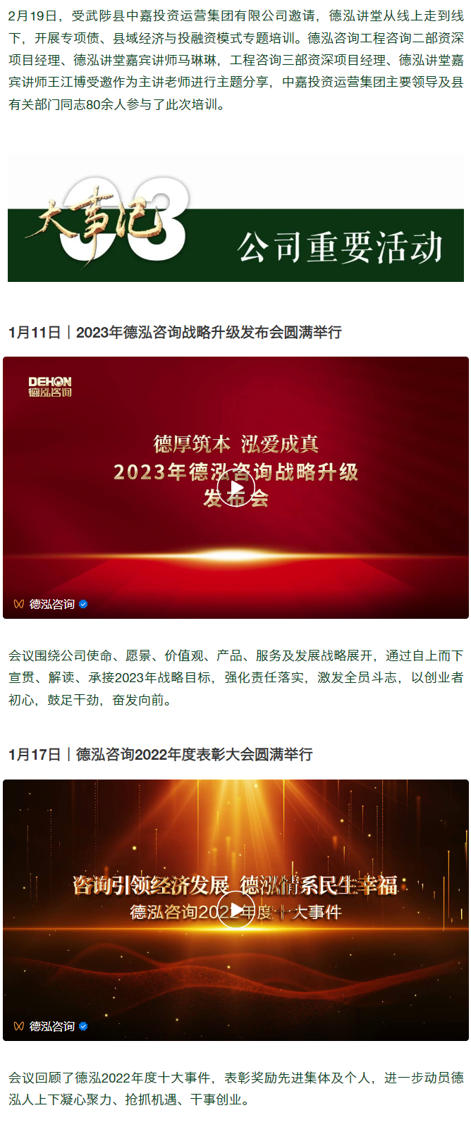 吹響新號角 揚帆新征程 | 德泓咨詢2023年第一季度大事記